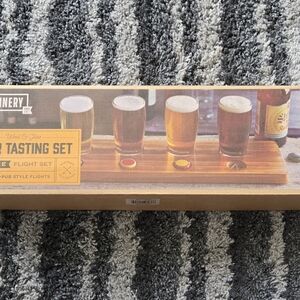 Beer Tasting Set with Wood Flight Board